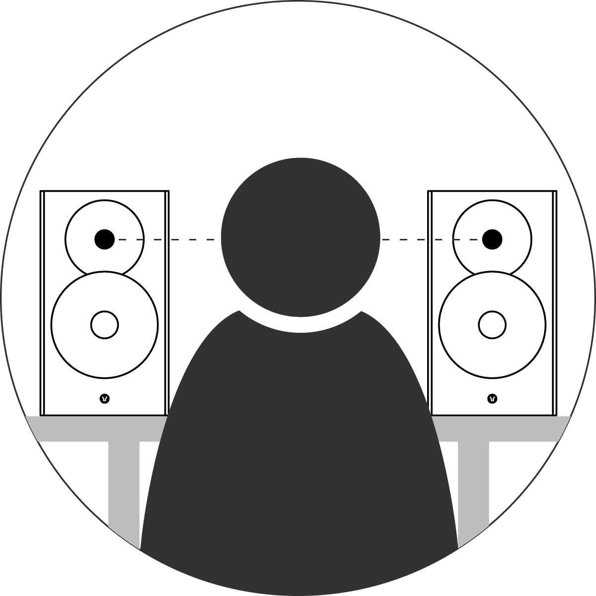 Illustration: Speaker at head height